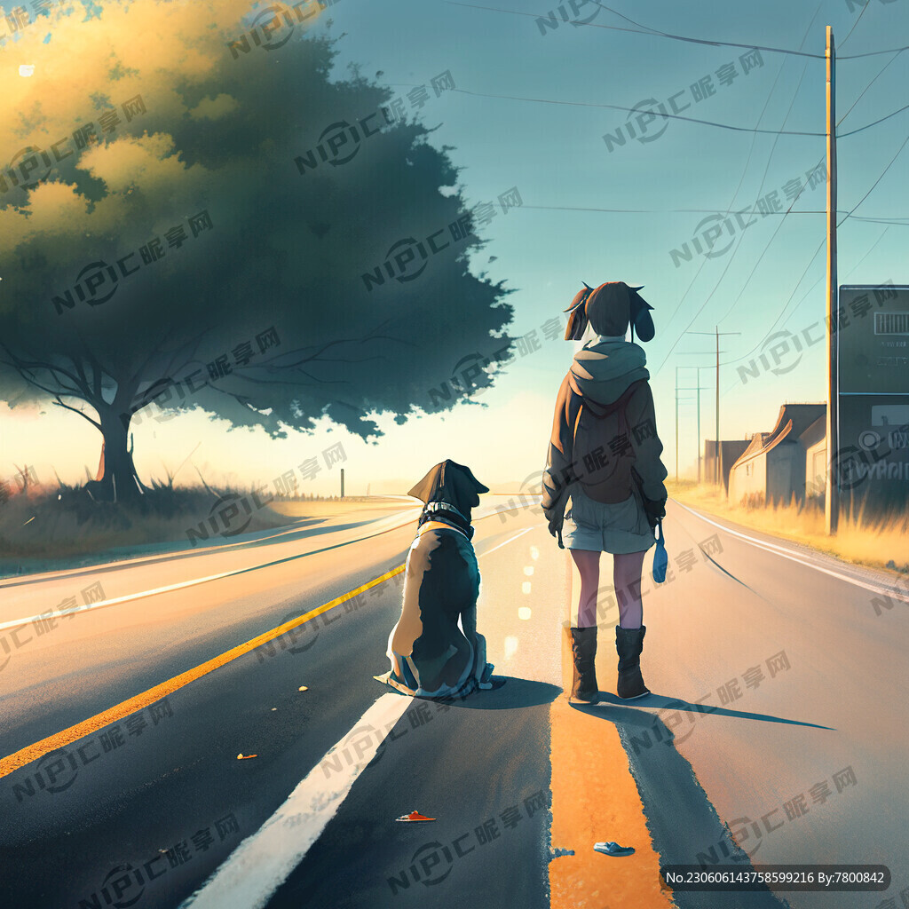 路上遇到一条狗