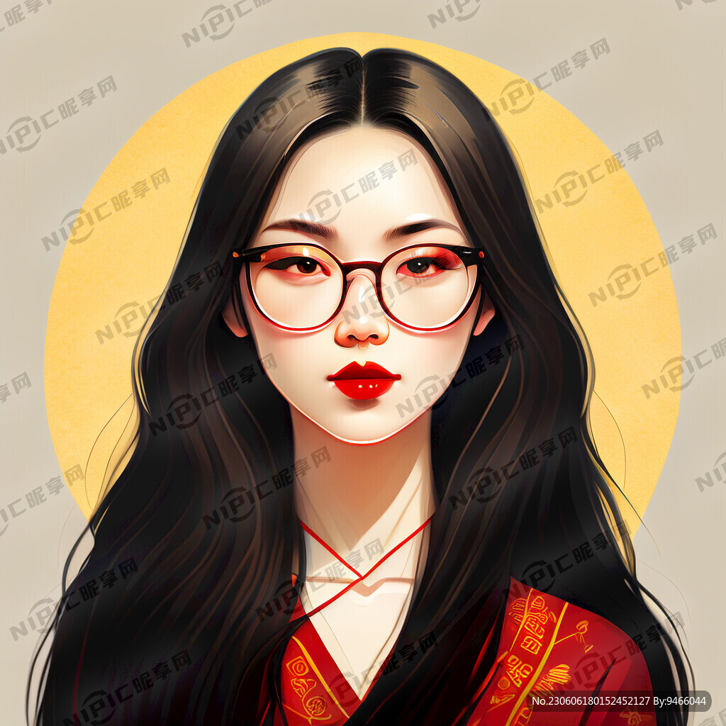 人物 头像 女性 插画风格