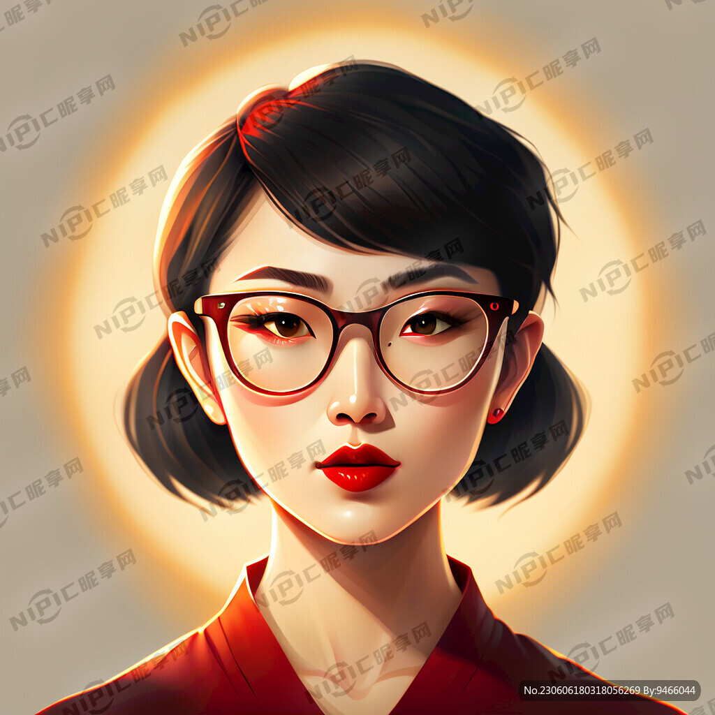 人物 头像 女性 插画风格