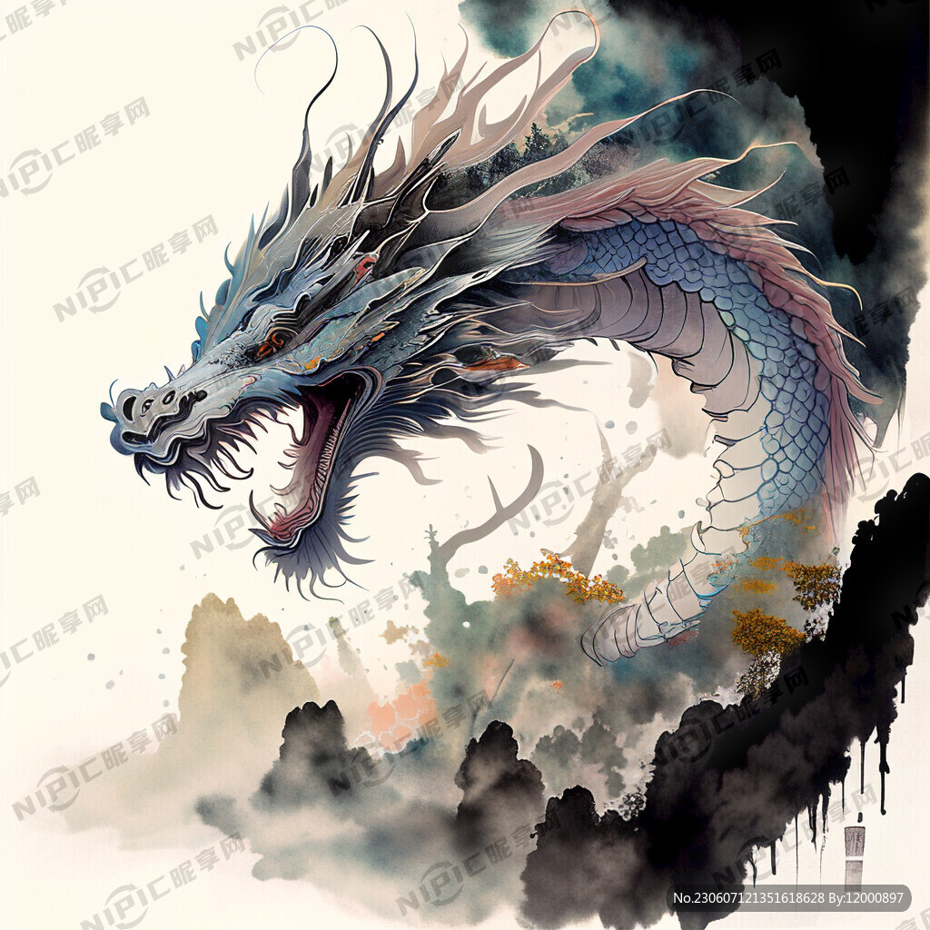 中国龙线稿