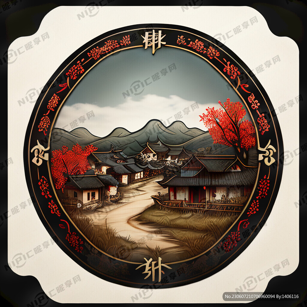 美丽乡村徽派村牌