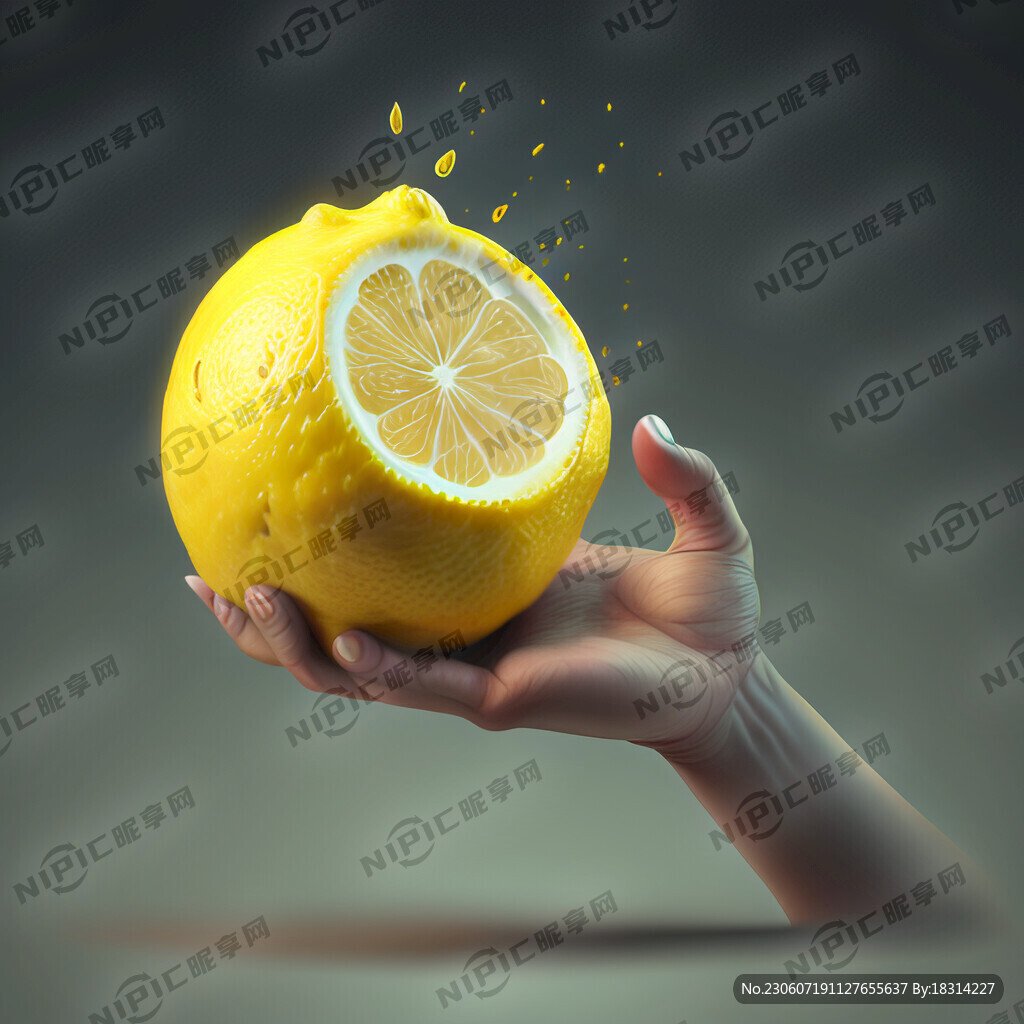 手抓柠檬