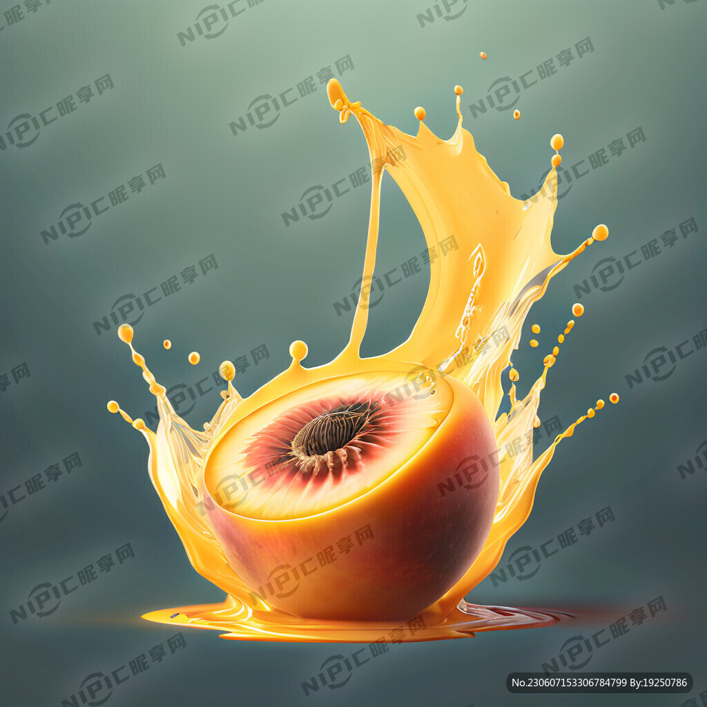 水蜜桃果汁喷溅