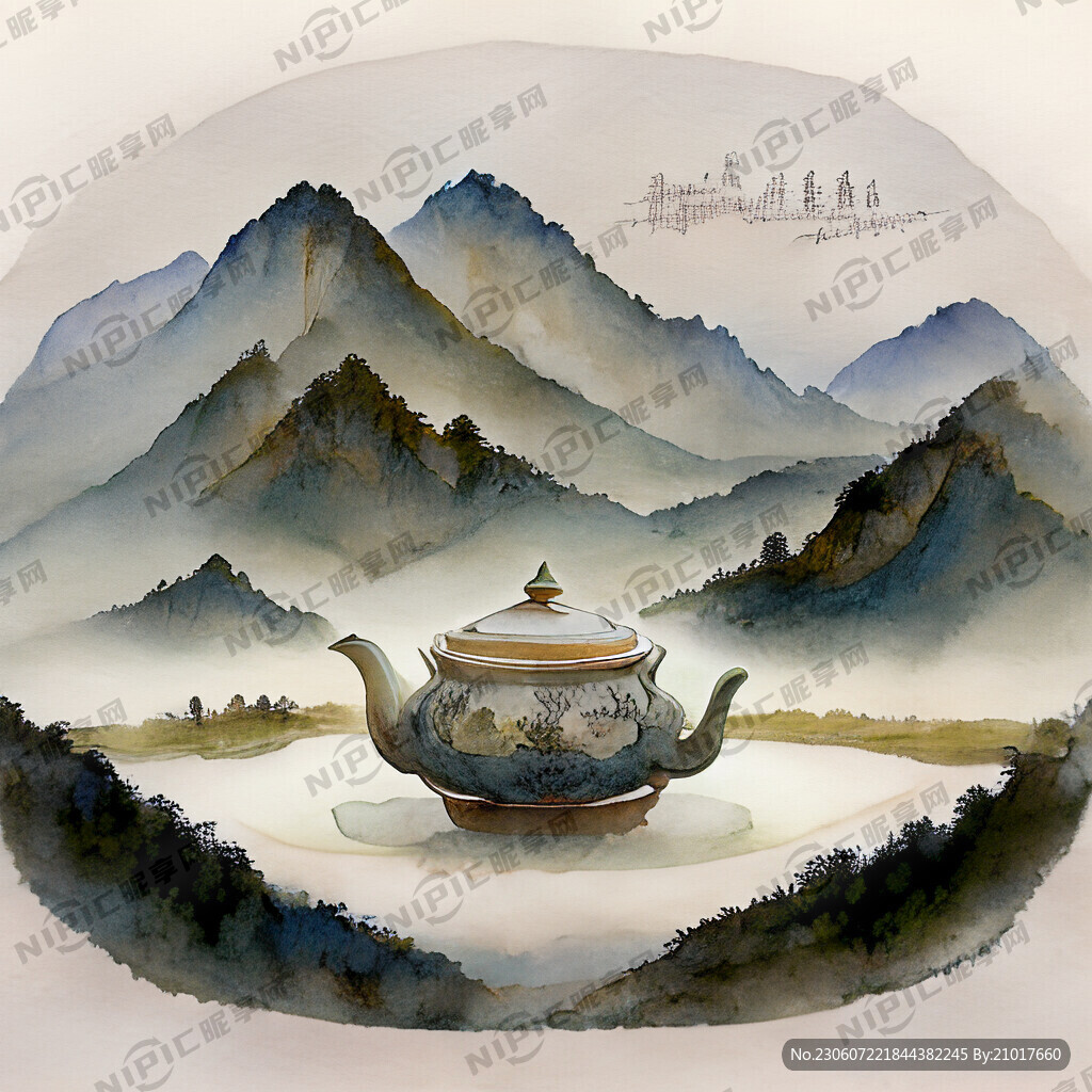 茶山 茶壶 中国风 超大广角