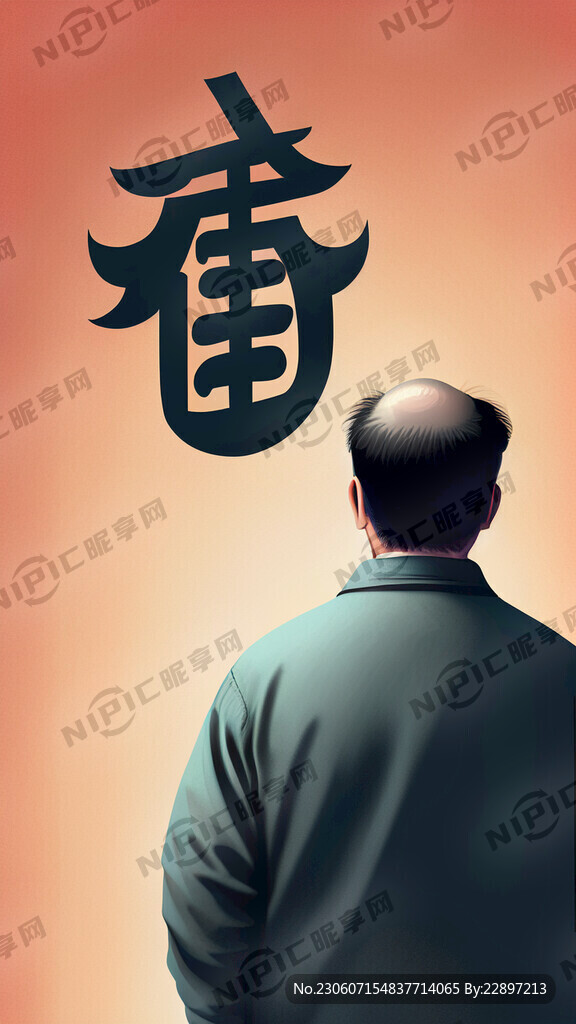 爸爸的背影 背景纯色