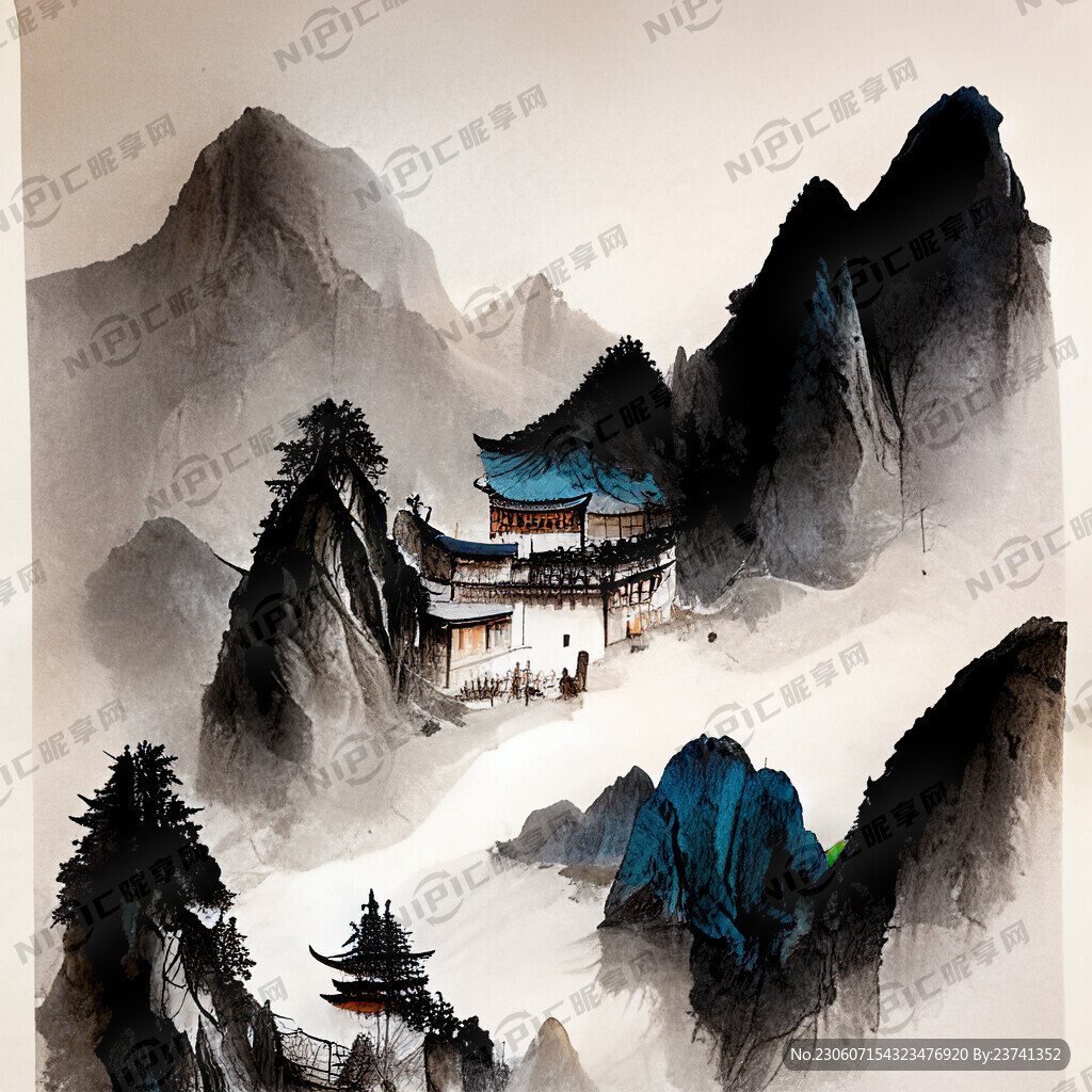 中国风山庄折页