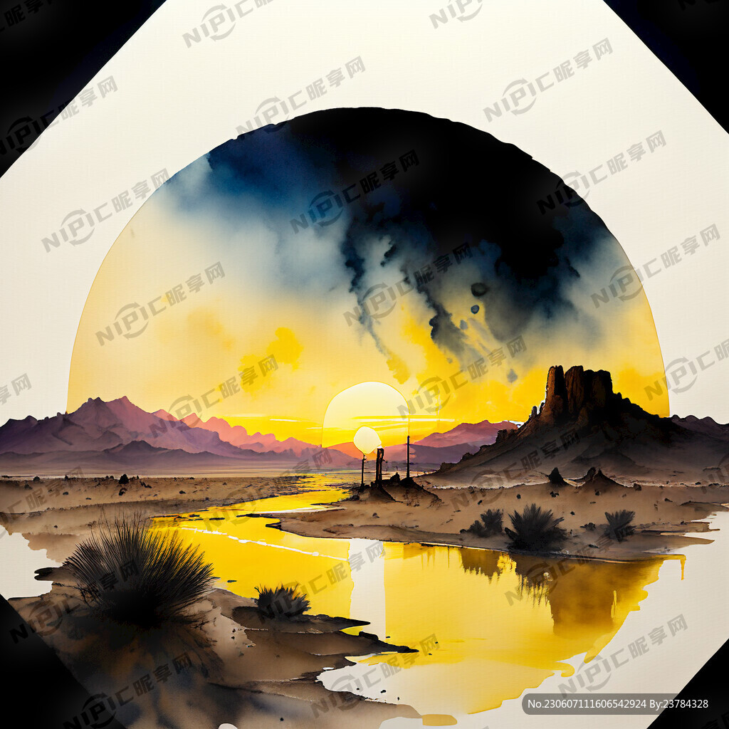超大广角 俯视视角 大漠孤烟直