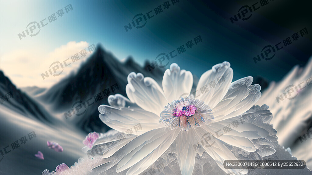 冰晶的花朵 透明的花瓣