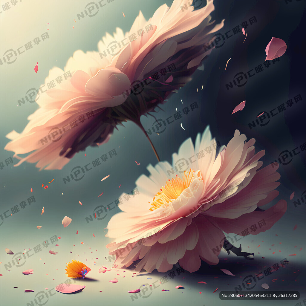 鲜花飘落