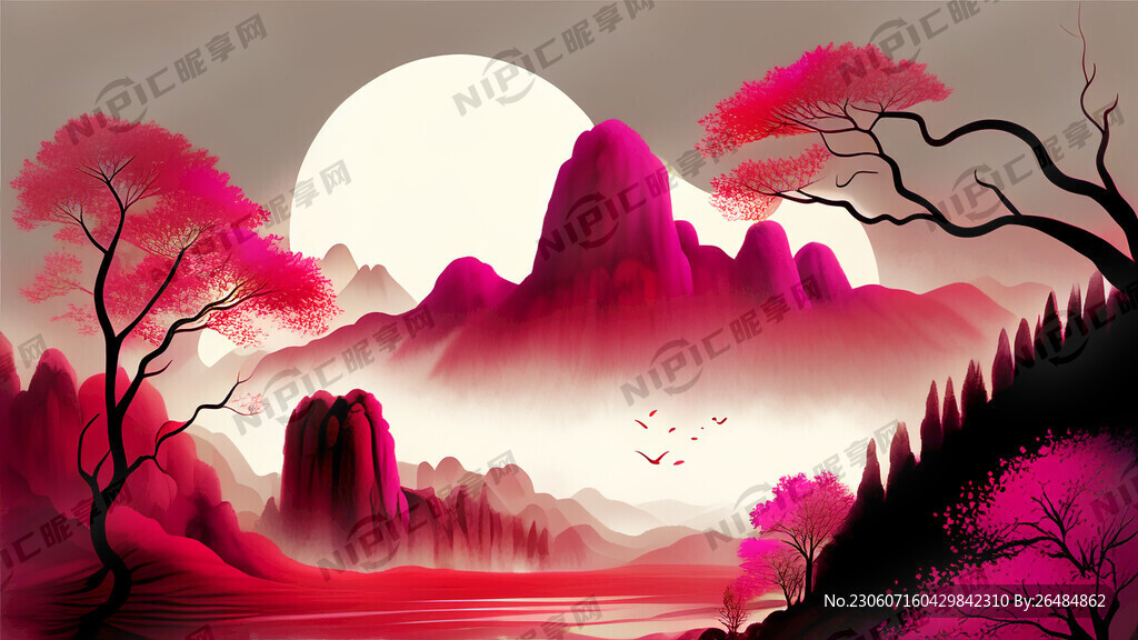 品红色美容海报