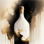 白酒瓶子，金碧辉煌，背景华丽，中国风