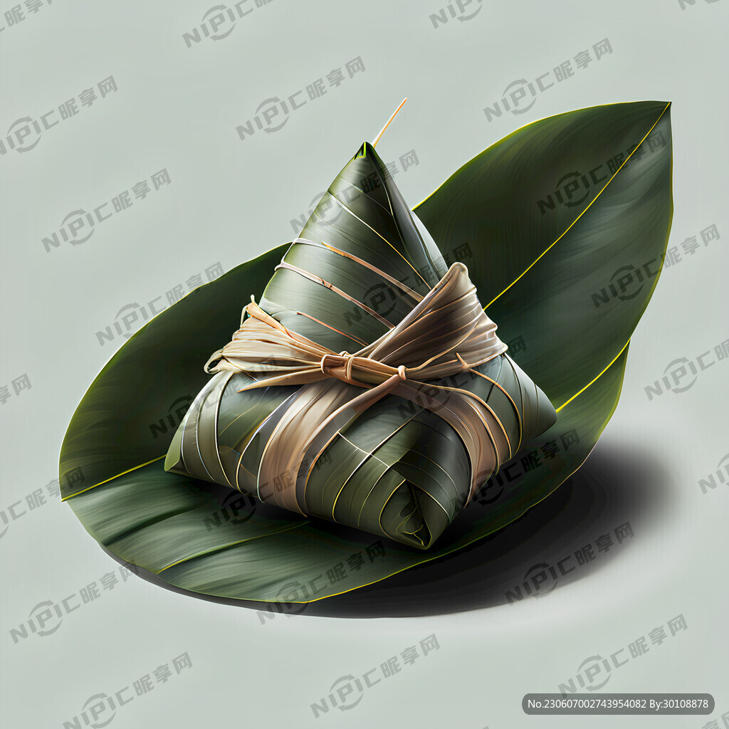 粽子 绿色 白色背景