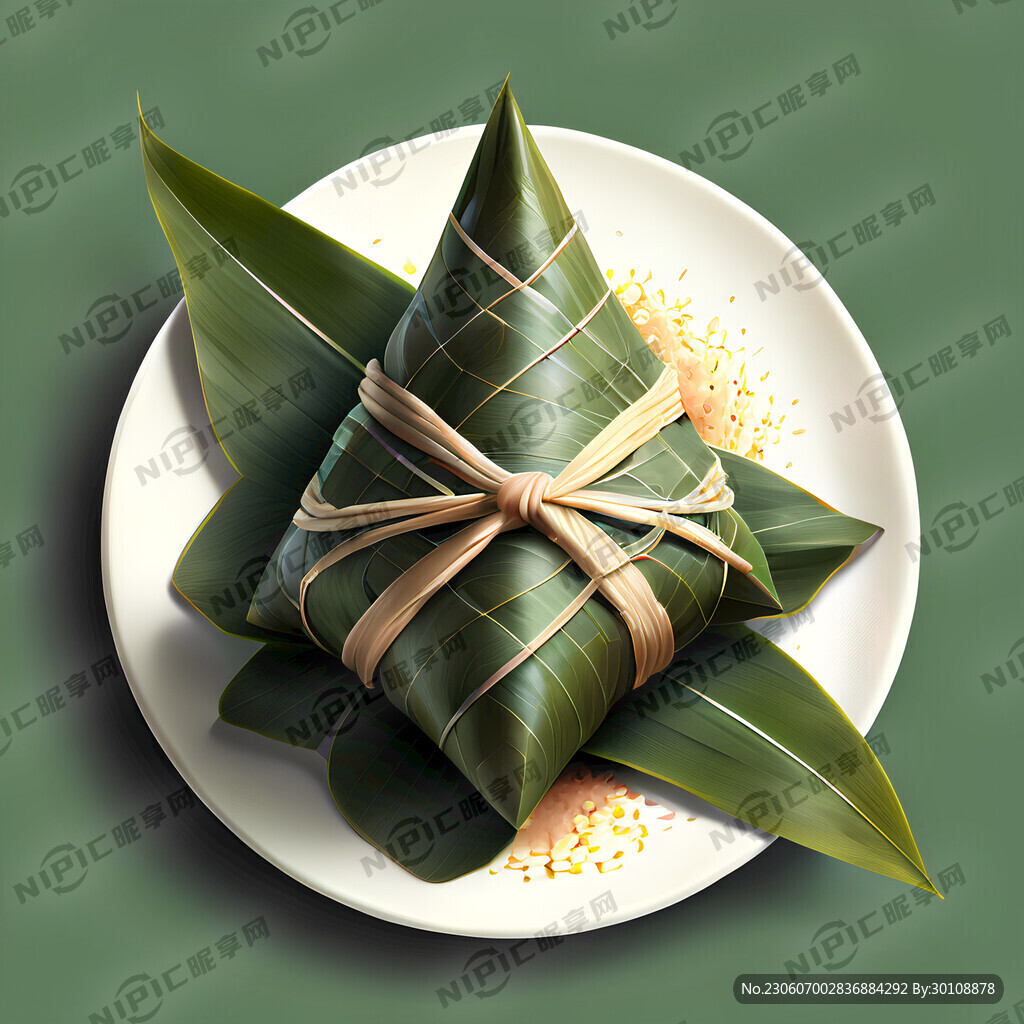 粽子 端午节 绿色 白色背景