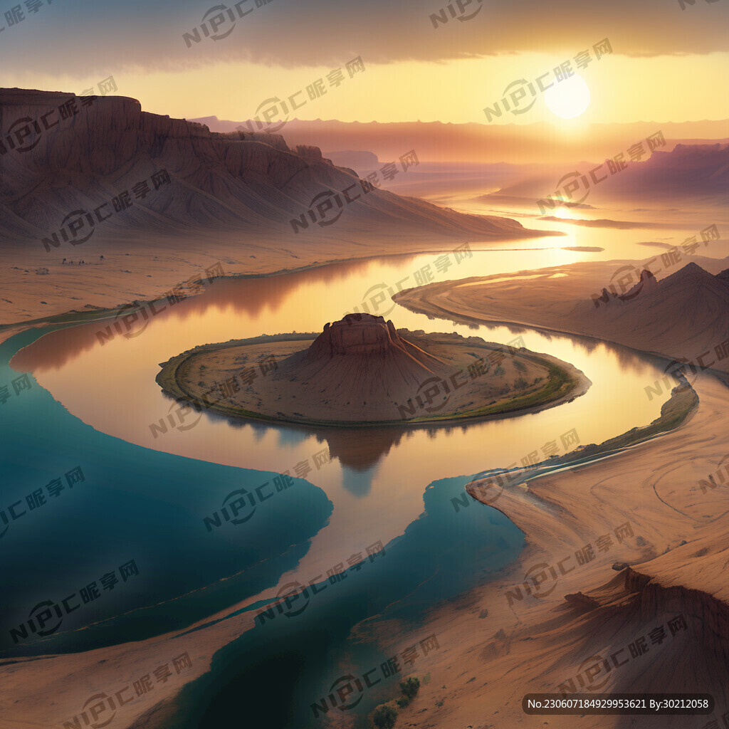 超大广角 俯视视角 大漠孤烟直