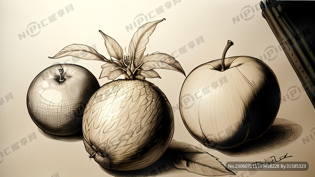 水果 手绘 线稿