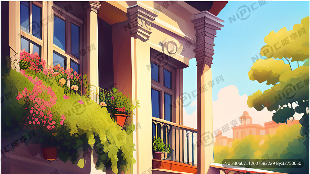 阳台构图层次丰富最高画质杰作完