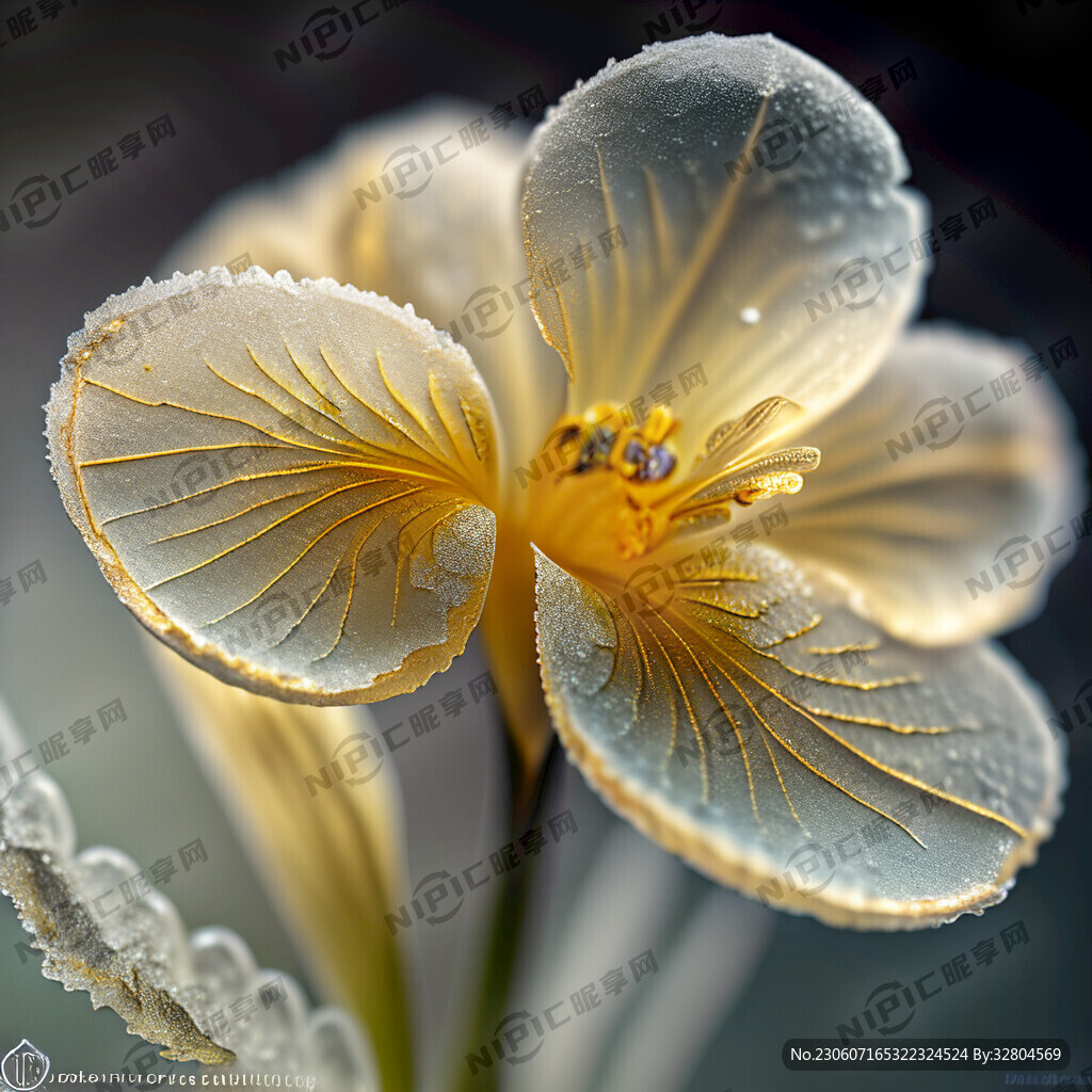 黄金比例构成 一颗冰晶小苍兰