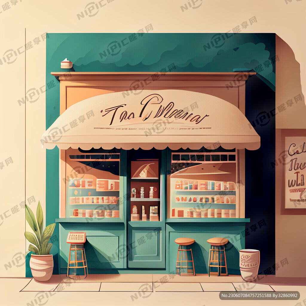 奶茶店手绘背景墙
