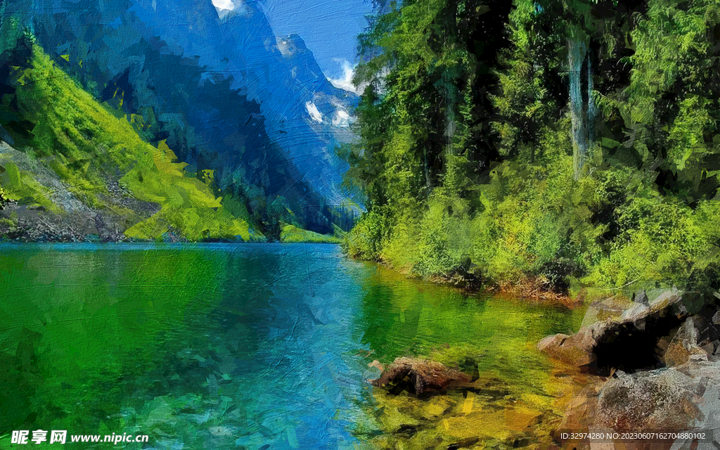  唯美风景油画