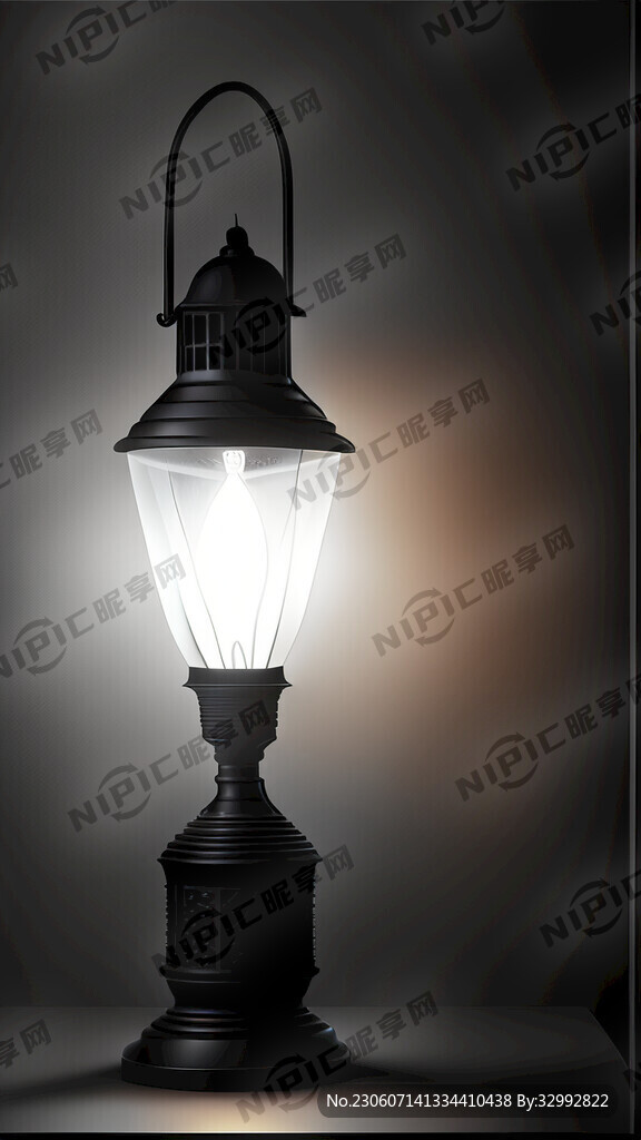 黑色灯具 黑色背景 发光