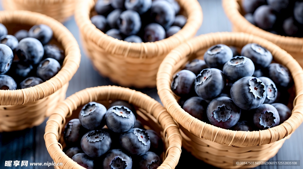 蓝莓水果篮子采摘图片摄影高清