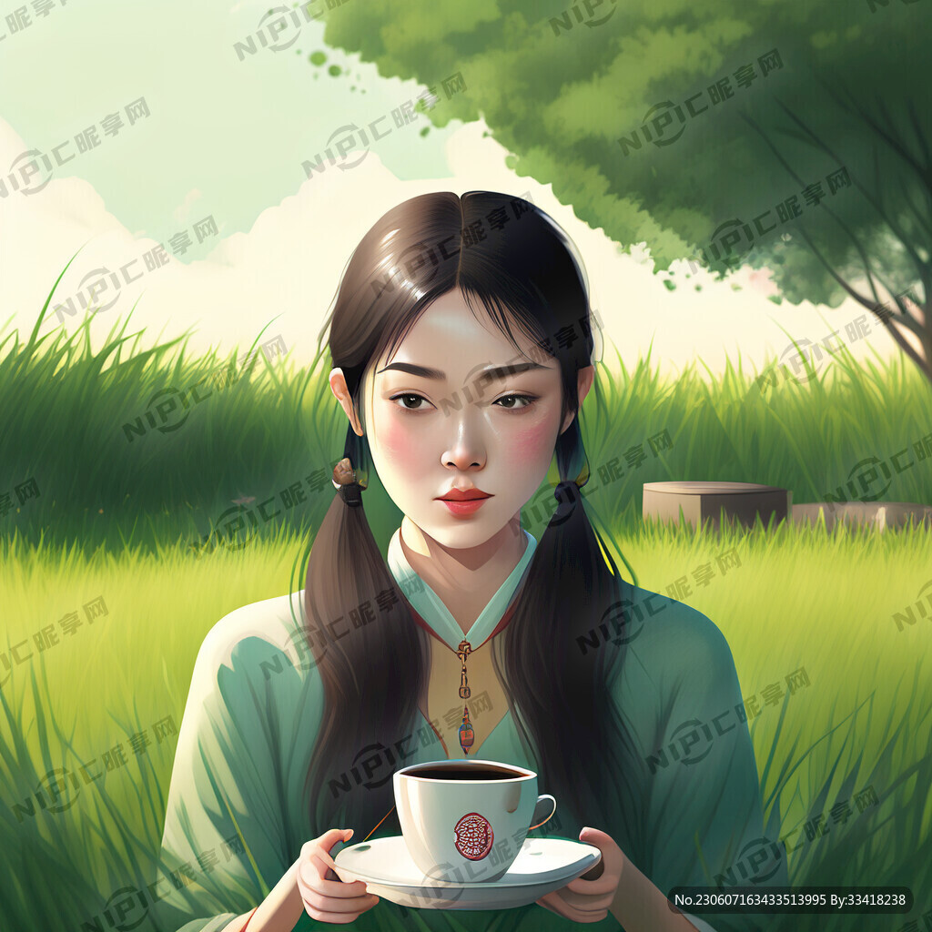 咖啡女孩草坪