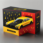 汽车雨刮长形纸盒包装设计红色黑色黄色