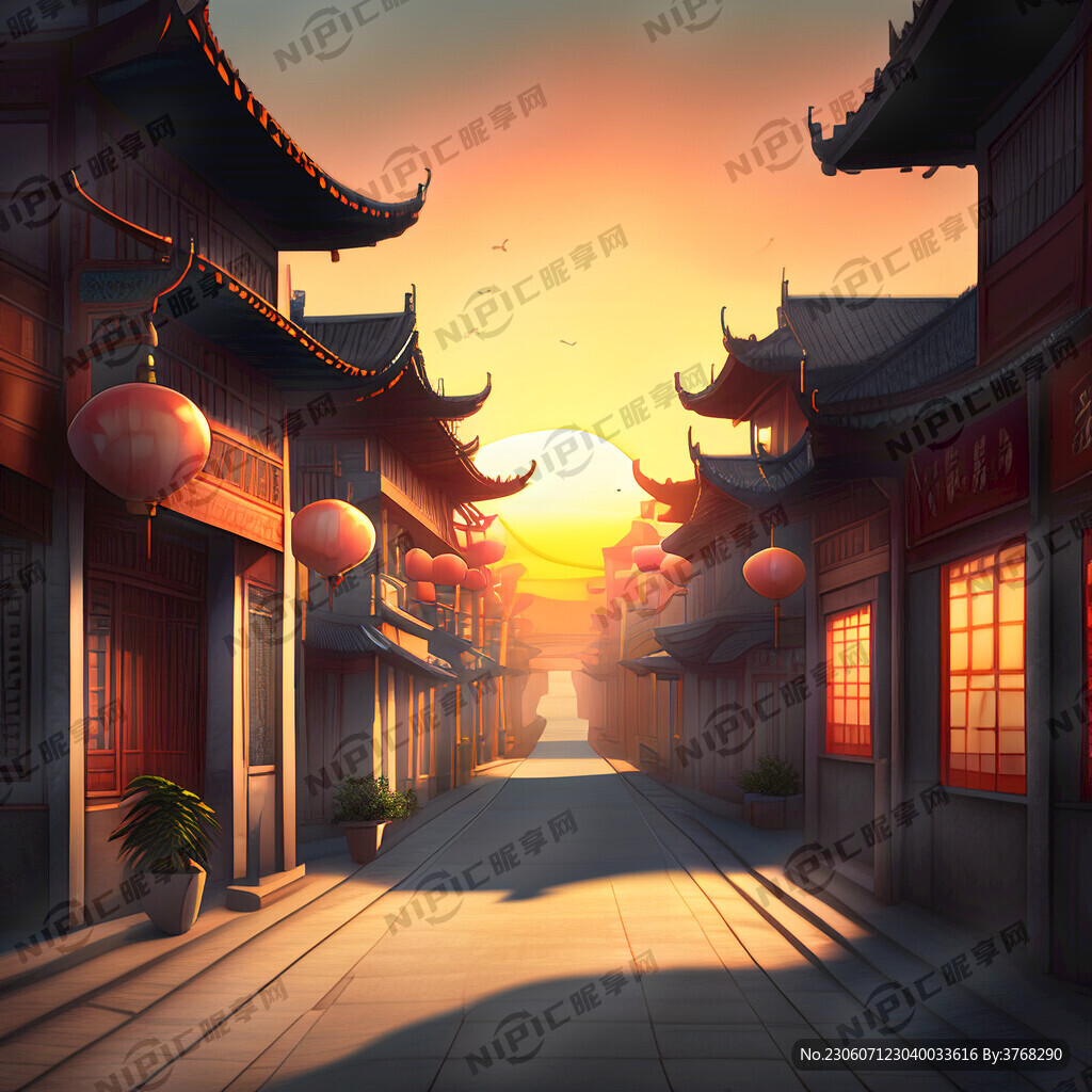夕阳 街道 马路 实景