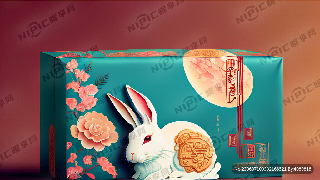 简约风 月饼包装 嫦娥 玉兔