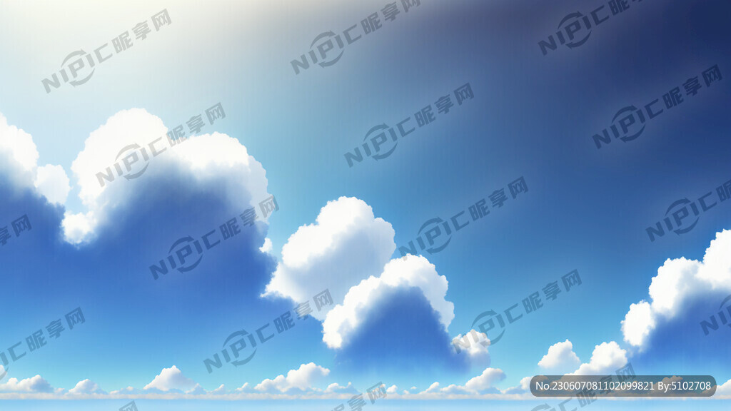 二元次蓝天白云光照