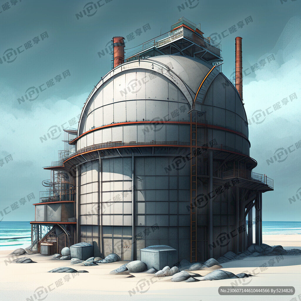 海边环抱厂房和冷库设计效果图