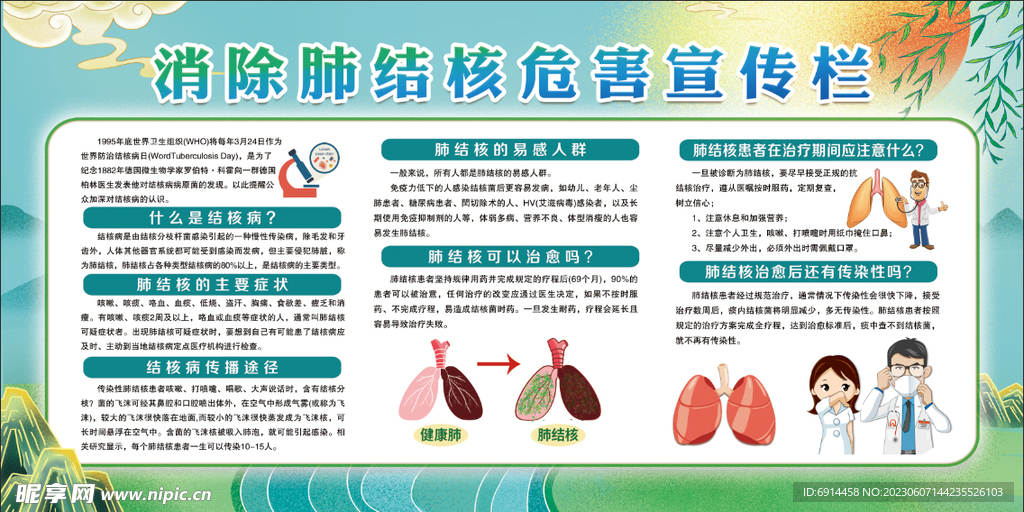 消除肺结核危害宣传栏