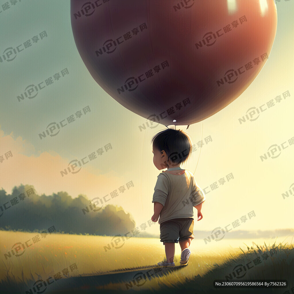 阳光午后 小孩 气球