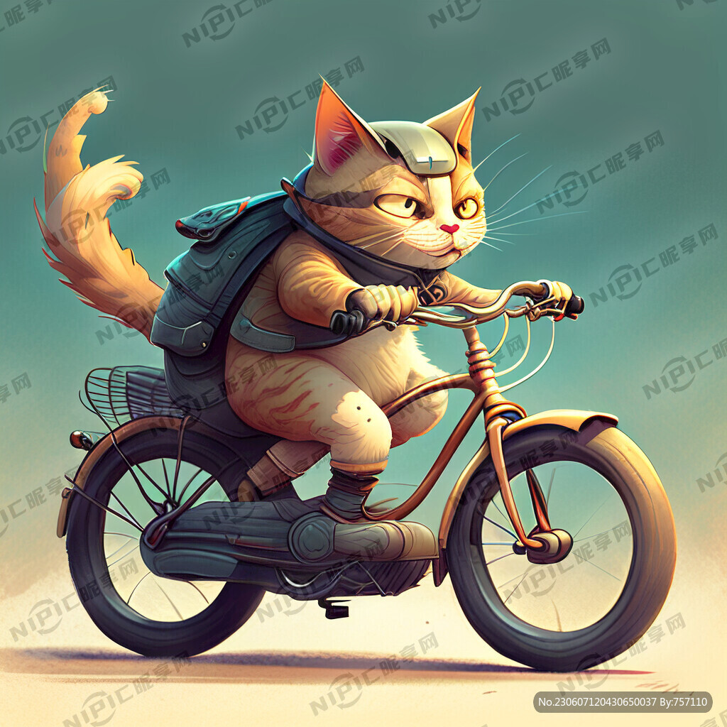 猫骑着自行车