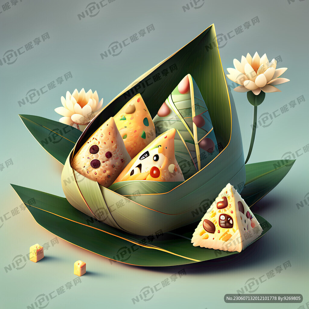 端午节3D立体卡通装饰粽子