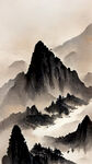 山谷，中国风，中国画，山水，水墨风格，写意，意境，高雅，高清，仙风道骨。