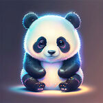 熊猫，全息色，可爱，呆萌，艺术创想