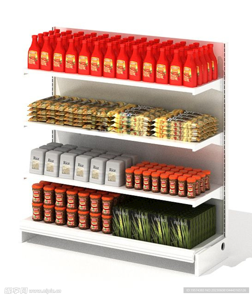 C4D模型 超市货架 