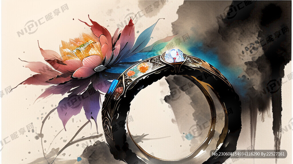 七夕节钻戒中式浪漫唯美