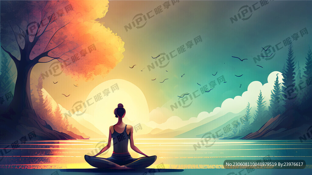 瑜伽类背景 意境唯美 高端大气