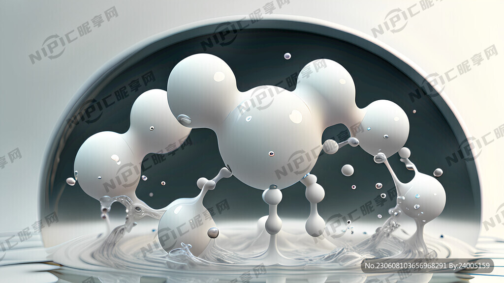 拥有白色的水分子场景