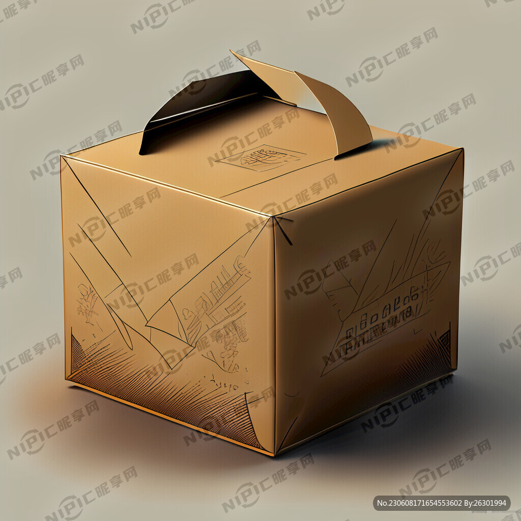 一个包装盒子设计 线稿底纹