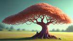 树，梦幻，皮克斯动画风格，3D模型，电影质感，高清