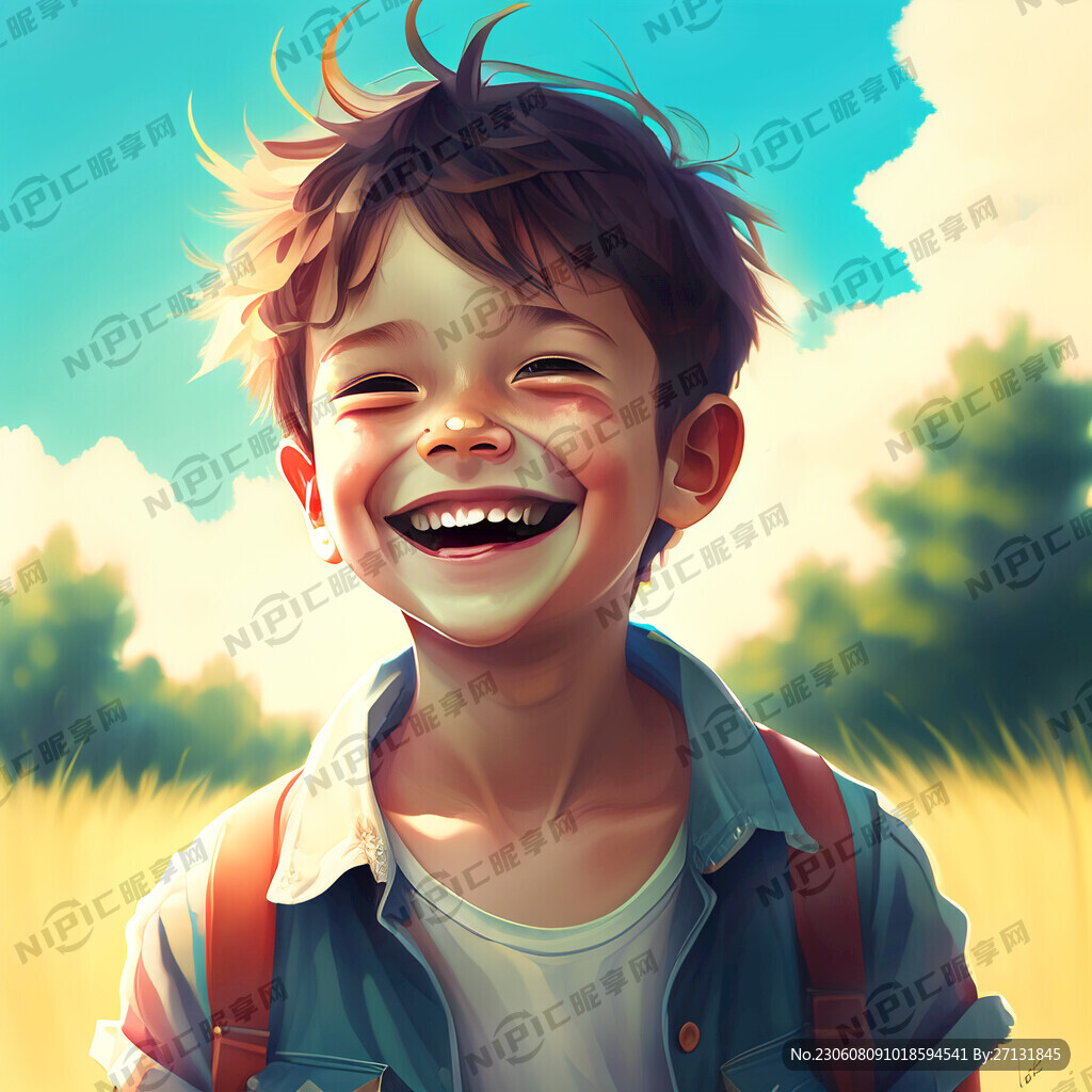 快乐的夏天男孩