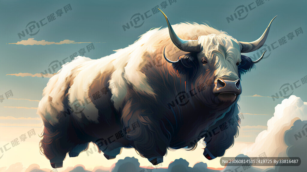 云上飞行的牦牛