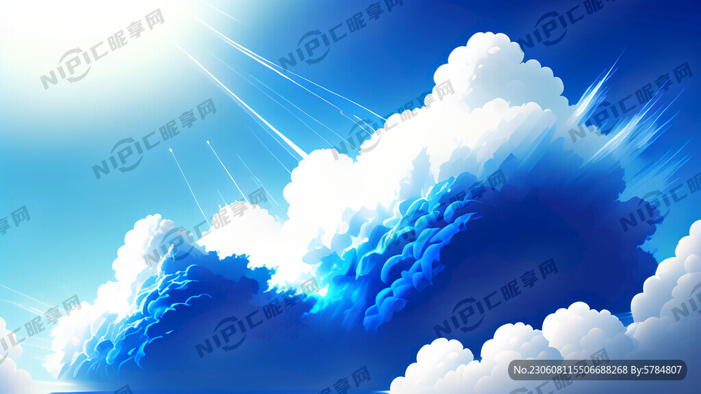 蓝色蓝天白云大气高级科技感冲击