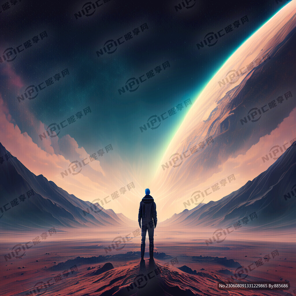 一个人 站在星球上 高清的