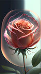 玫瑰花热情奔放二次元透明质感