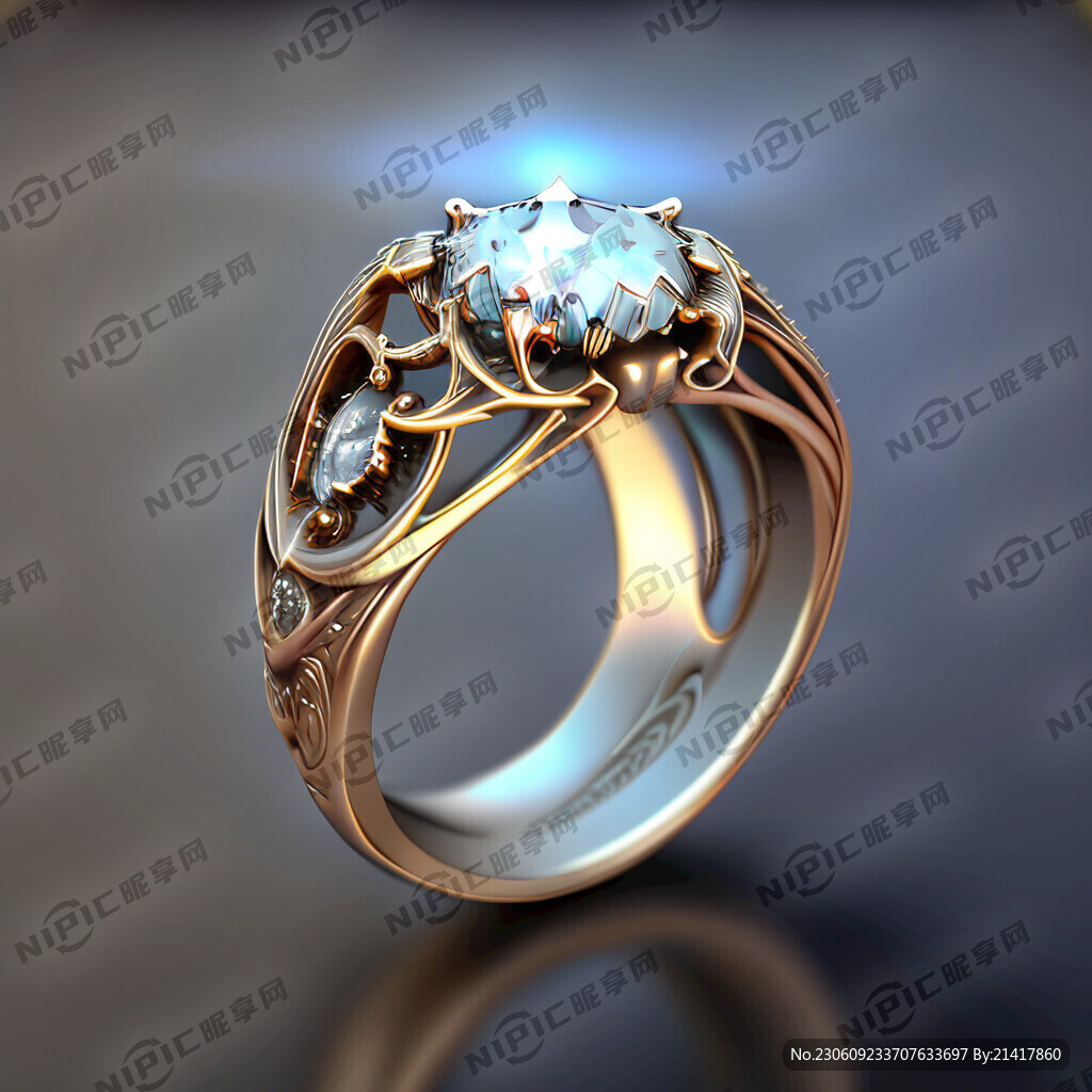 AI创作图钻石戒指nipic.com-昵图网