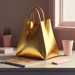 金色，礼品袋，手提，蛋白粉，办公桌，